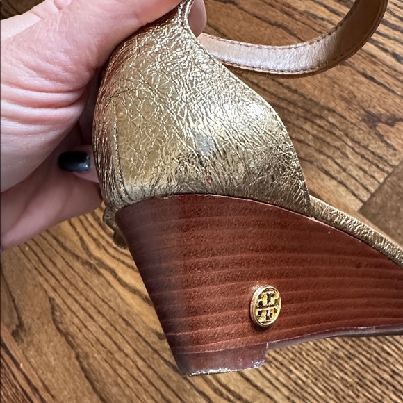 Tory Burch Metallic Gold Heels - Picture 5 of 8